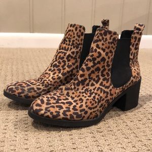 Leopard print booties